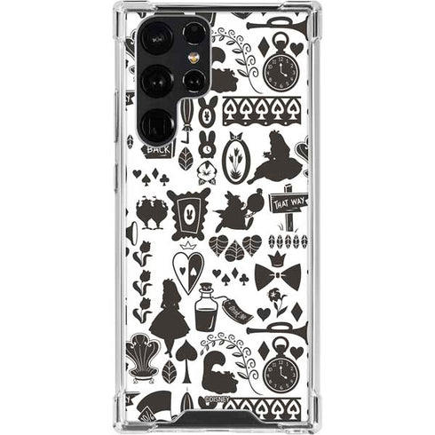 Disney Alice in Wonderland (animated) Silhouette Pattern Galaxy S23 Ultra Clear Case