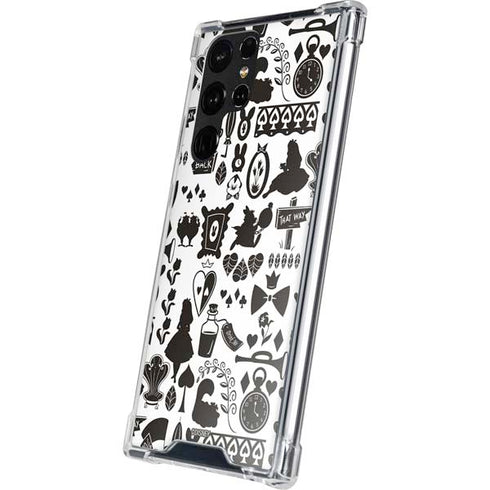 Disney Alice in Wonderland (animated) Silhouette Pattern Galaxy S23 Ultra Clear Case