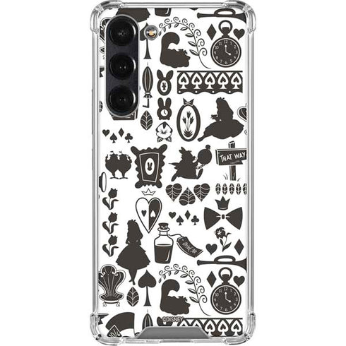 Disney Alice in Wonderland (animated) Silhouette Pattern Galaxy S24 FE Clear Case