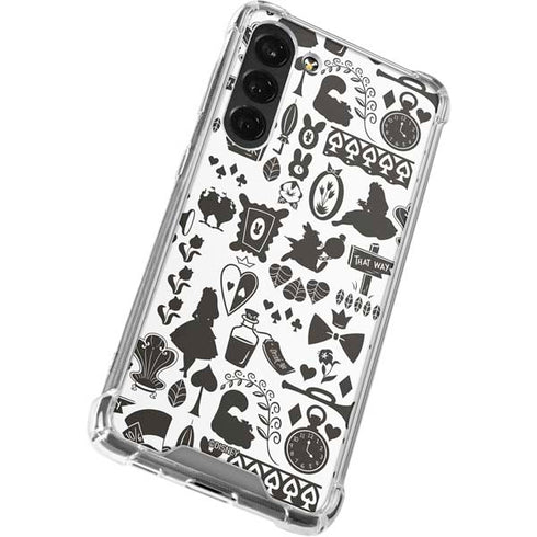 Disney Alice in Wonderland (animated) Silhouette Pattern Galaxy S24 FE Clear Case