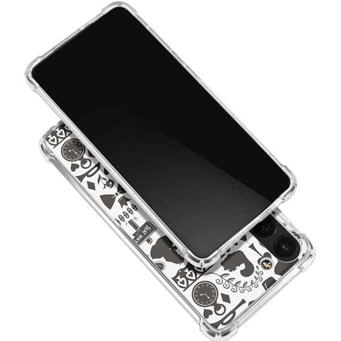 Disney Alice in Wonderland (animated) Silhouette Pattern Galaxy S24 FE Clear Case