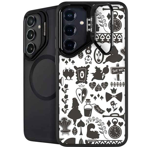 Disney Alice in Wonderland (animated) Silhouette Pattern Galaxy S24 FE Kickstand Case