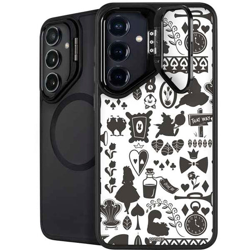 Disney Alice in Wonderland (animated) Silhouette Pattern Galaxy S25 Kickstand Case