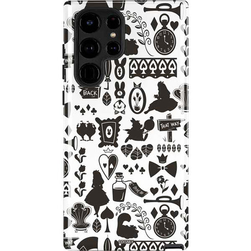 Disney Alice in Wonderland (animated) Silhouette Pattern Galaxy S25 Ultra Impact Case