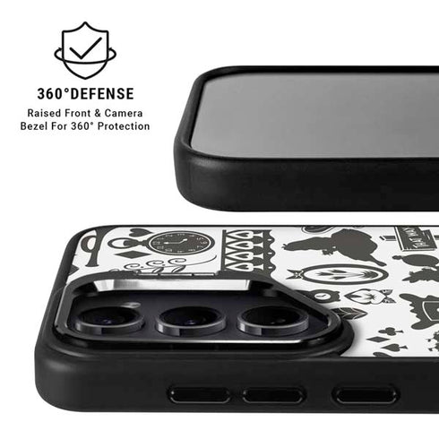 Disney Alice in Wonderland (animated) Silhouette Pattern Galaxy S25 Ultra Kickstand Case