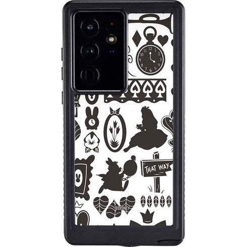 Disney Alice in Wonderland (animated) Silhouette Pattern Galaxy S24 Ultra Waterproof Case