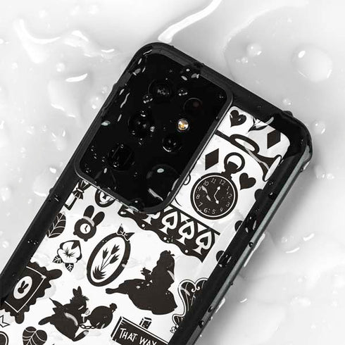 Disney Alice in Wonderland (animated) Silhouette Pattern Galaxy S24 Ultra Waterproof Case
