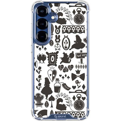 Disney Alice in Wonderland (animated) Silhouette Pattern Galaxy S25 Plus Clear Case