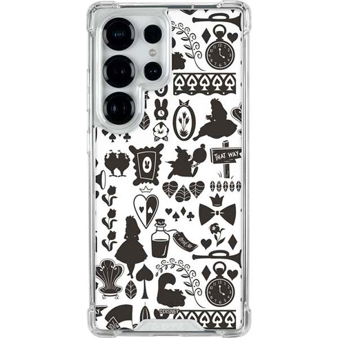 Disney Alice in Wonderland (animated) Silhouette Pattern Galaxy S25 Ultra Clear Case