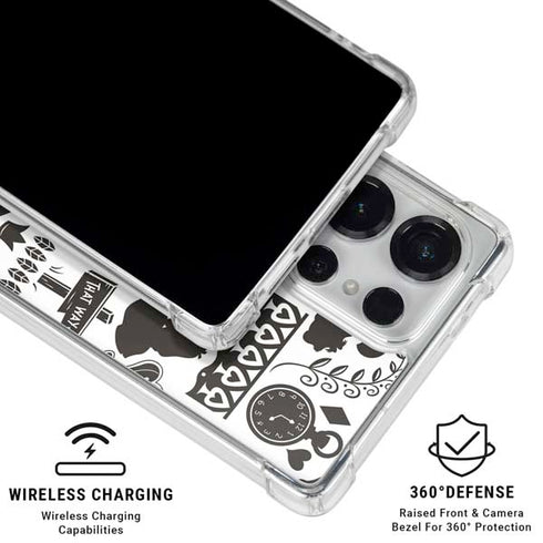 Disney Alice in Wonderland (animated) Silhouette Pattern Galaxy S25 Ultra Clear Case