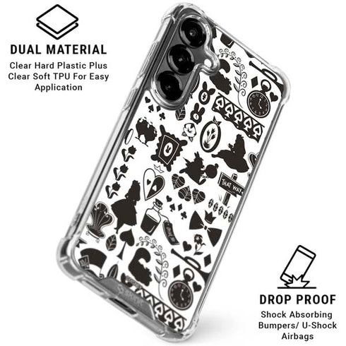 Disney Alice in Wonderland (animated) Silhouette Pattern Galaxy S26 Clear Case