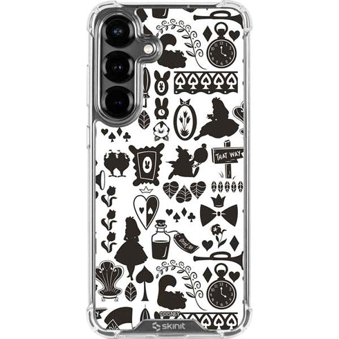 Disney Alice in Wonderland (animated) Silhouette Pattern Galaxy S26 Plus Clear Case