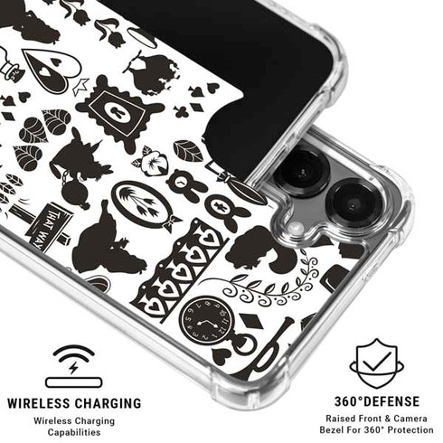 Disney Alice in Wonderland (animated) Silhouette Pattern Galaxy S26 Plus Clear Case