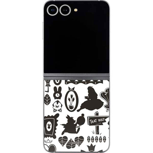 Disney Alice in Wonderland (animated) Silhouette Pattern Galaxy Z Flip6 Skin