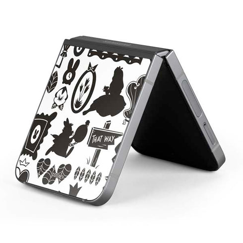 Disney Alice in Wonderland (animated) Silhouette Pattern Galaxy Z Flip6 Skin