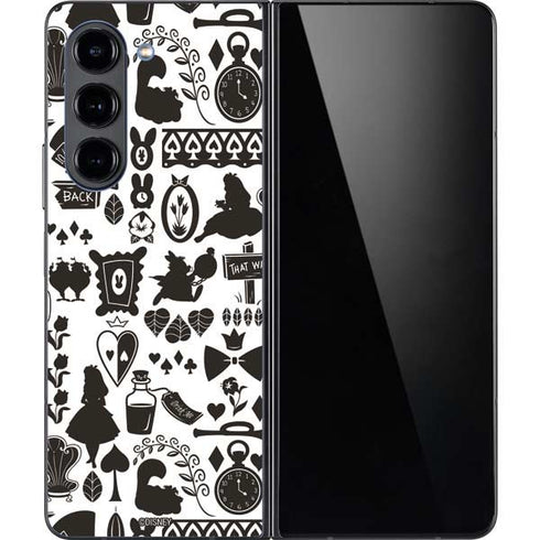 Disney Alice in Wonderland (animated) Silhouette Pattern Galaxy Z Fold5 5G Skin