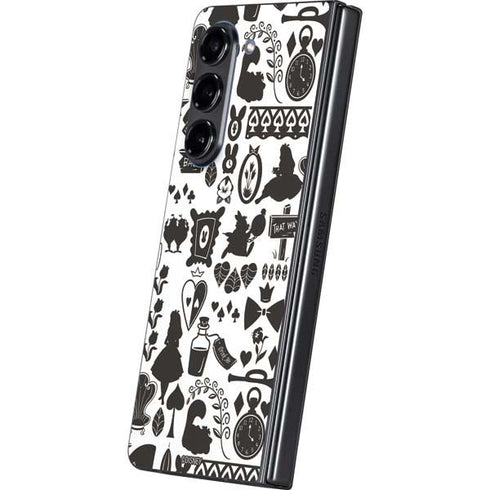 Disney Alice in Wonderland (animated) Silhouette Pattern Galaxy Z Fold5 5G Skin