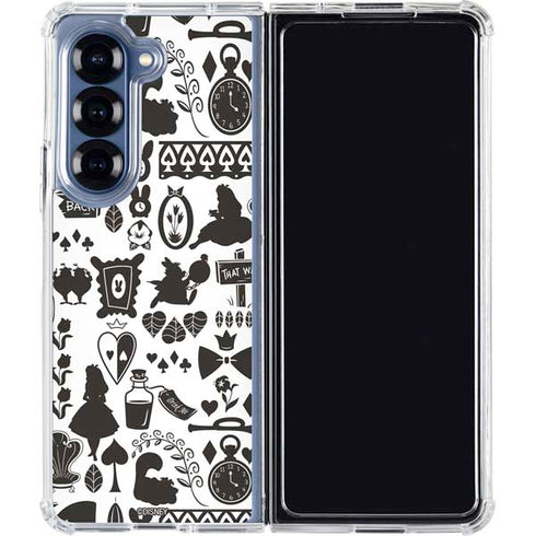 Disney Alice in Wonderland (animated) Silhouette Pattern Galaxy Z Fold6 Clear Case