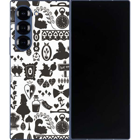 Disney Alice in Wonderland (animated) Silhouette Pattern Galaxy Z Fold6 Skin