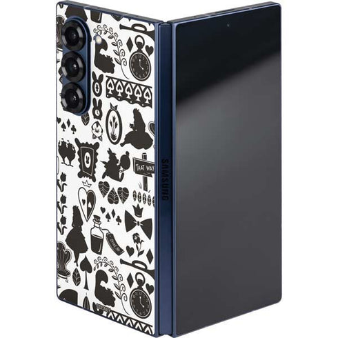 Disney Alice in Wonderland (animated) Silhouette Pattern Galaxy Z Fold6 Skin