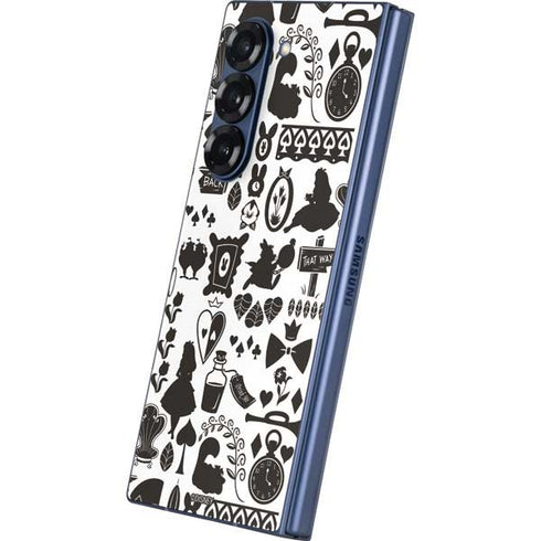 Disney Alice in Wonderland (animated) Silhouette Pattern Galaxy Z Fold6 Skin