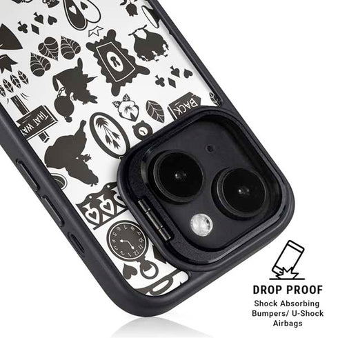 Disney Alice in Wonderland (animated) Silhouette Pattern iPhone 14 Plus Kickstand Case