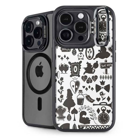 Disney Alice in Wonderland (animated) Silhouette Pattern iPhone 14 Pro Max Kickstand Case