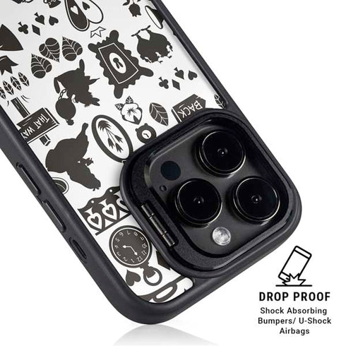 Disney Alice in Wonderland (animated) Silhouette Pattern iPhone 14 Pro Max Kickstand Case