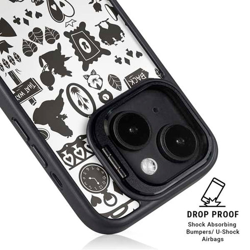 Disney Alice in Wonderland (animated) Silhouette Pattern iPhone 15 Kickstand Case