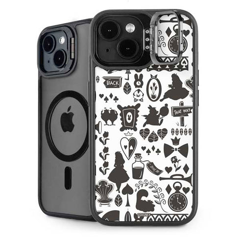 Disney Alice in Wonderland (animated) Silhouette Pattern iPhone 15 Plus Kickstand Case