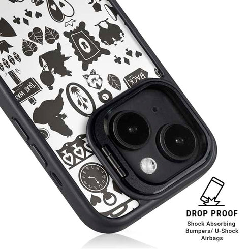 Disney Alice in Wonderland (animated) Silhouette Pattern iPhone 15 Plus Kickstand Case