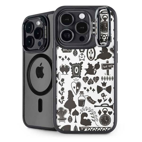 Disney Alice in Wonderland (animated) Silhouette Pattern iPhone 15 Pro Kickstand Case