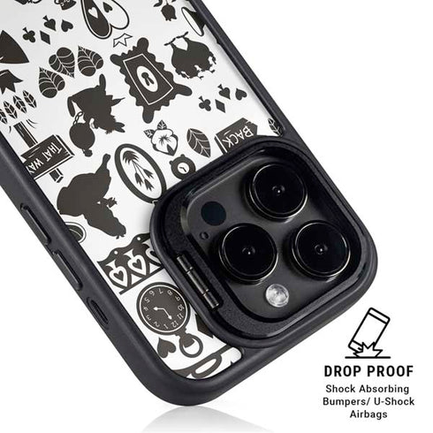 Disney Alice in Wonderland (animated) Silhouette Pattern iPhone 15 Pro Kickstand Case