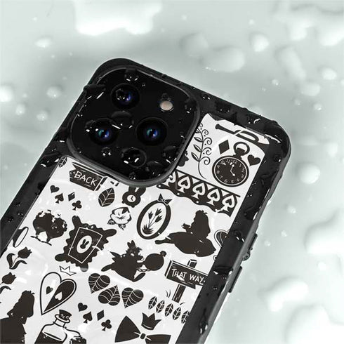 Disney Alice in Wonderland (animated) Silhouette Pattern iPhone 15 Pro Waterproof Case