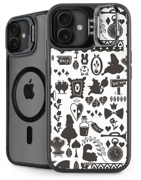 Disney Alice in Wonderland (animated) Silhouette Pattern iPhone 16 Kickstand Case