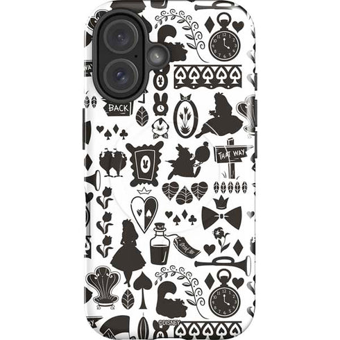 Disney Alice in Wonderland (animated) Silhouette Pattern iPhone 16 Magsafe Impact Case