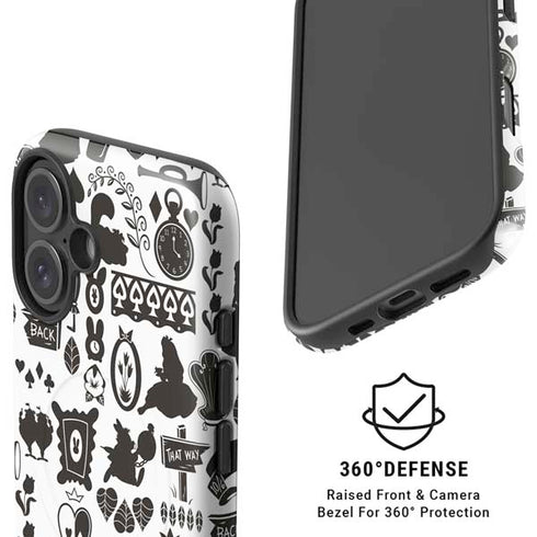 Disney Alice in Wonderland (animated) Silhouette Pattern iPhone 16 Magsafe Impact Case