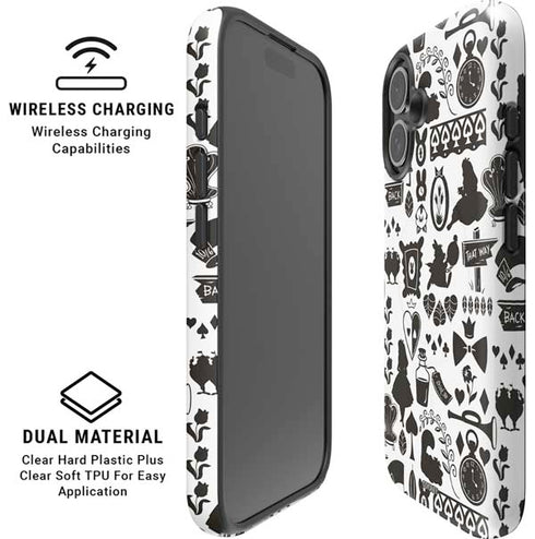 Disney Alice in Wonderland (animated) Silhouette Pattern iPhone 16 Magsafe Impact Case