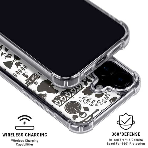Disney Alice in Wonderland (animated) Silhouette Pattern iPhone 16 Plus Clear Case
