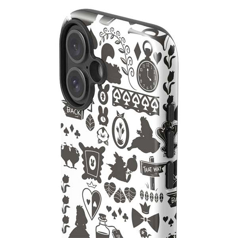 Disney Alice in Wonderland (animated) Silhouette Pattern iPhone 16 Plus Impact Case