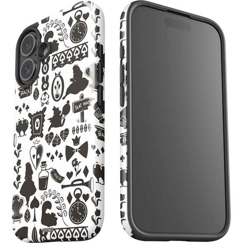 Disney Alice in Wonderland (animated) Silhouette Pattern iPhone 16 Plus Impact Case
