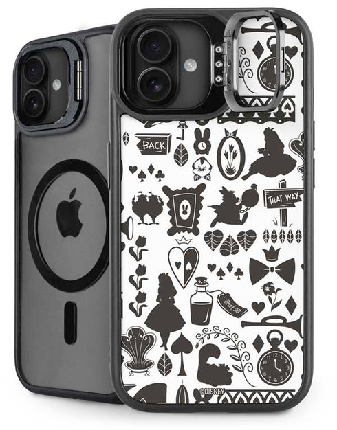 Disney Alice in Wonderland (animated) Silhouette Pattern iPhone 16 Plus Kickstand Case