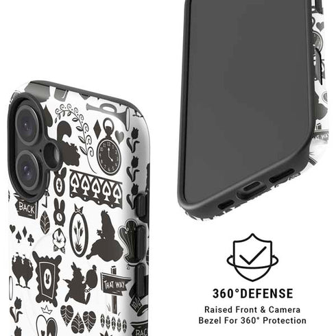 Disney Alice in Wonderland (animated) Silhouette Pattern iPhone 16 Plus Magsafe Impact Case