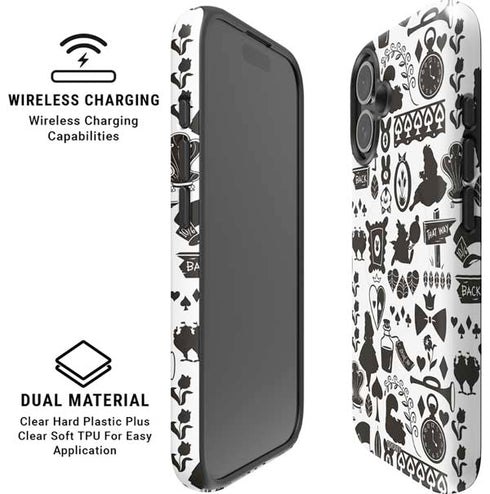 Disney Alice in Wonderland (animated) Silhouette Pattern iPhone 16 Plus Magsafe Impact Case