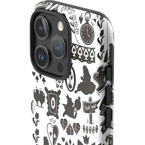 Disney Alice in Wonderland (animated) Silhouette Pattern iPhone 16 Pro Impact Case
