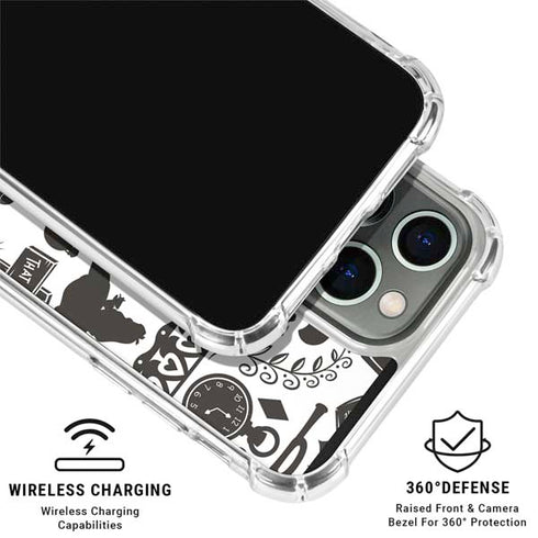 Disney Alice in Wonderland (animated) Silhouette Pattern iPhone 16 Pro Max Clear Case