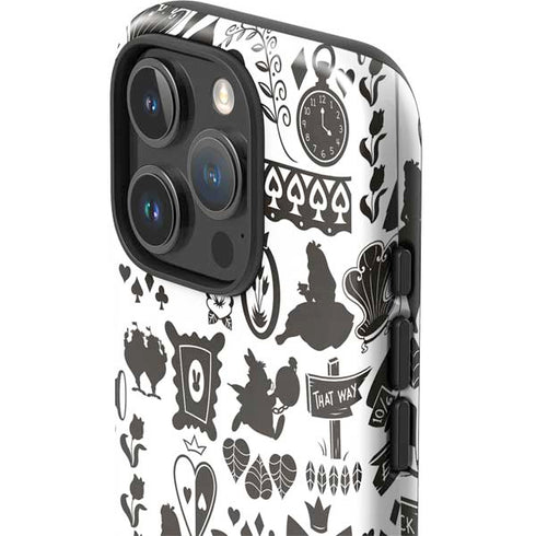 Disney Alice in Wonderland (animated) Silhouette Pattern iPhone 16 Pro Max Impact Case
