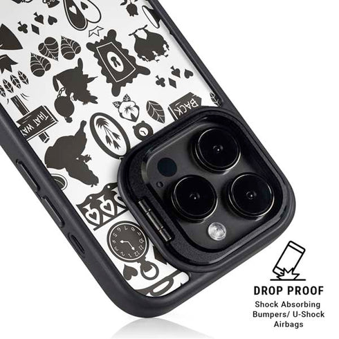Disney Alice in Wonderland (animated) Silhouette Pattern iPhone 16 Pro Max Kickstand Case
