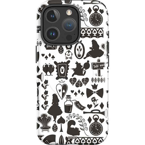 Disney Alice in Wonderland (animated) Silhouette Pattern iPhone 16 Pro Max Magsafe Impact Case