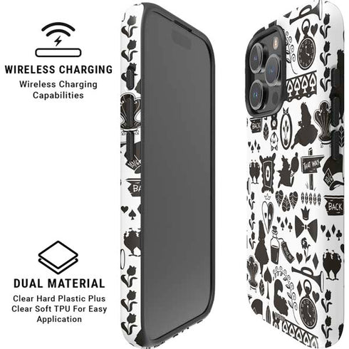 Disney Alice in Wonderland (animated) Silhouette Pattern iPhone 16 Pro Max Magsafe Impact Case